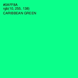 #0AFF8A - Caribbean Green Color Image
